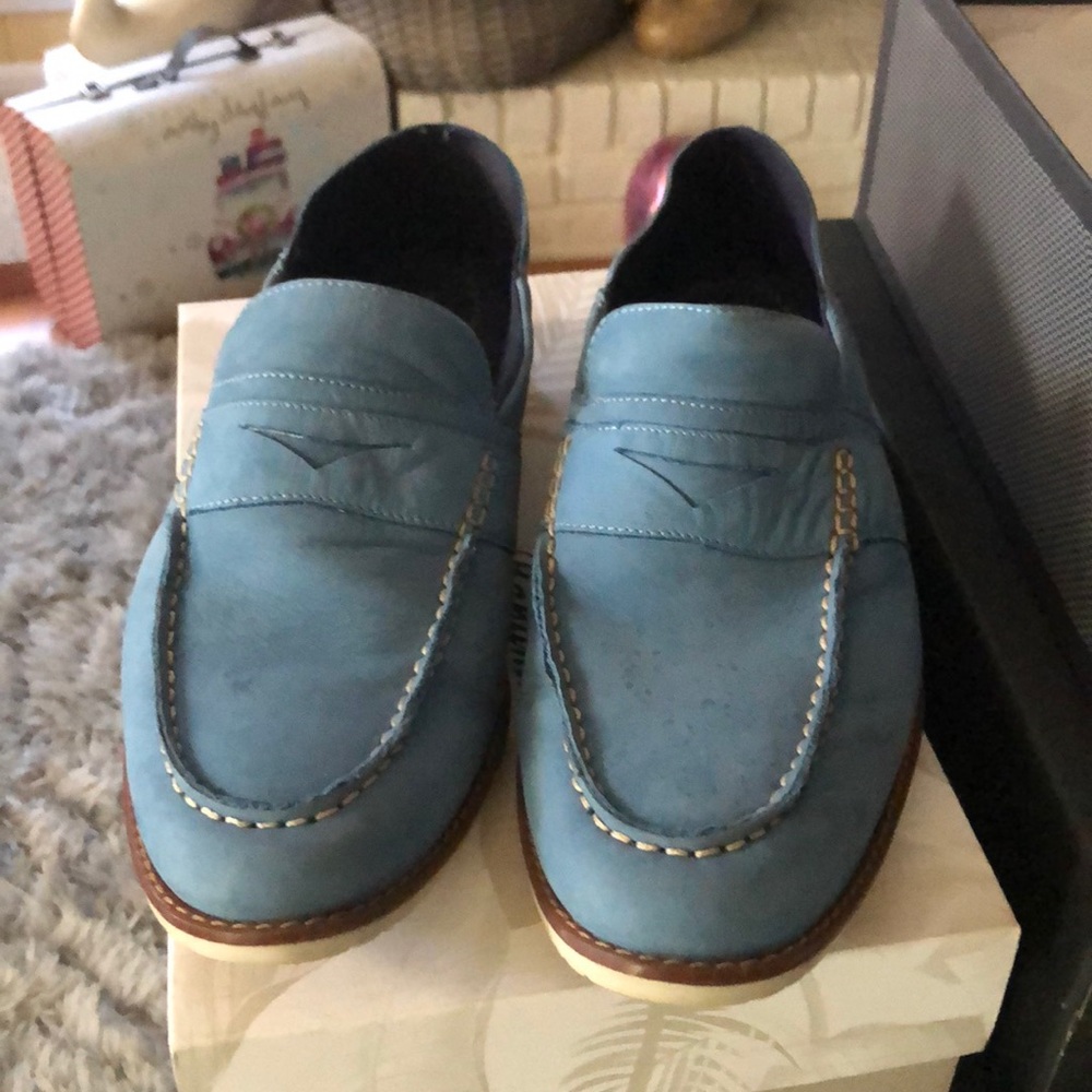 Rockport Blue suede loafers size 9W